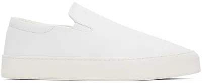 The Row Leather Dean Trainers In White