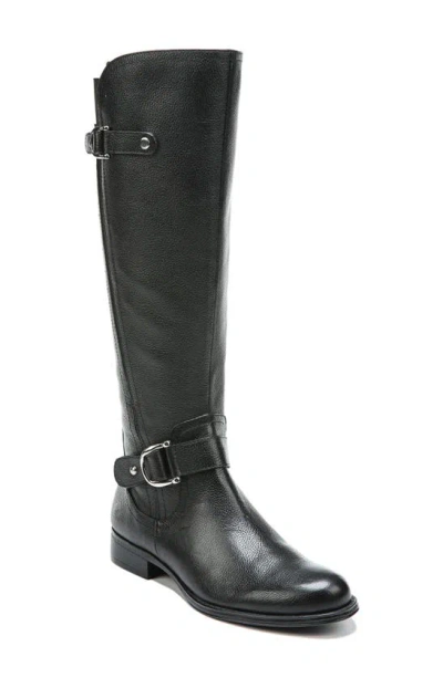Naturalizer Jenelle Womens Wide Calf Leather Riding Boots In Black