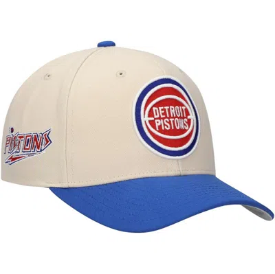 Mitchell & Ness Cream Detroit Pistons Game On Two-tone Pro Crown Adjustable Hat