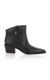 Skorpios Alexandra Cordoba Embossed Leather Ankle Boots In Black