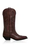 Sonora Brushed Leather Santa Fe Boots In Brown