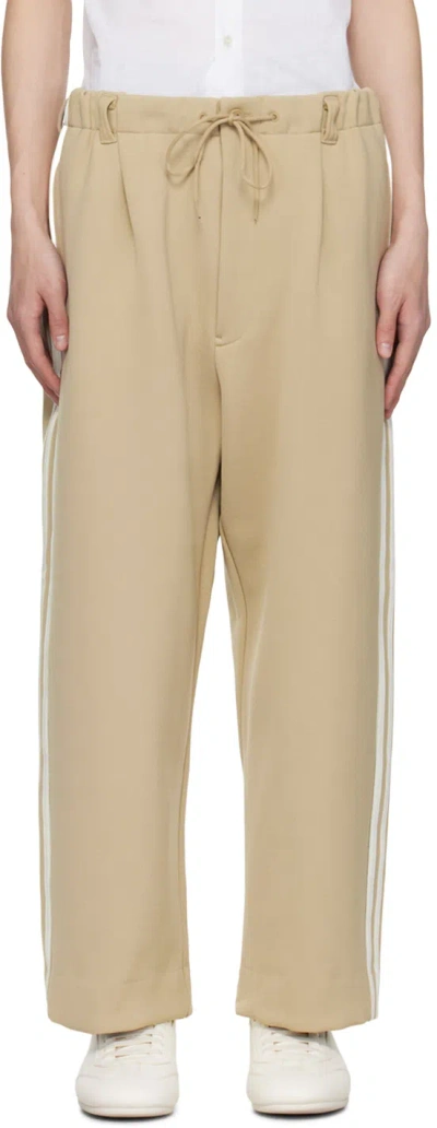 Y-3 Signature 3-stripes Logo Track Trousers In Neutrals