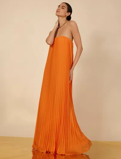 Bcbgmaxazria Cressida Strapless Gown In Russet Orange