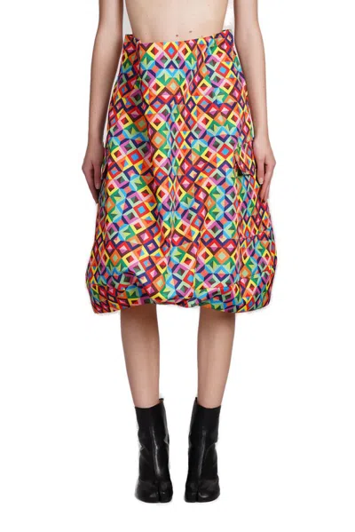 Comme Des Garçons Skirt In Multicolor Polyester In Yellow