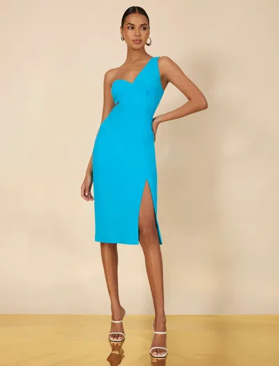 Bcbgmaxazria Gryffyn One Shoulder Dress In Vivid Blue