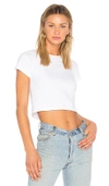 Monrow Fitted Cap Sleeve Tee In White