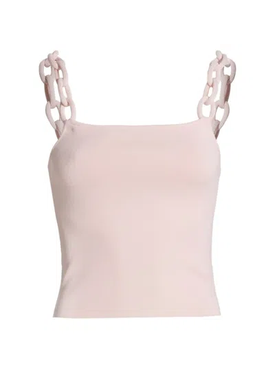 Alice And Olivia Gretel Looped Link Strap Tank In Pink Lace