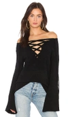 L AGENCE CANDELA LACE UP SWEATER,8340 WST