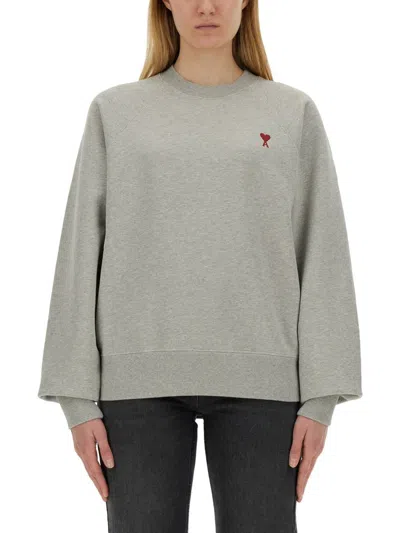 Ami Alexandre Mattiussi Ami Paris Sweatshirt With Logo Unisex In Grey