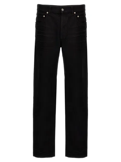 Saint Laurent Crinkled Effect Jeans In Black