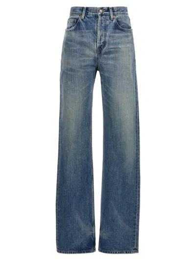 Saint Laurent High-waisted Denim Jeans In Light Blue
