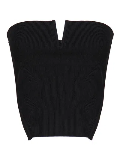 Dion Lee Angular Ribbed Bustier In Black