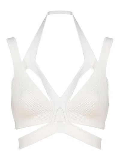 Dion Lee Cut Out-detail Bralette Top In White
