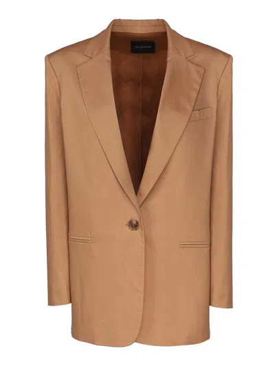 The Andamane Guia Oversized Single-breasted Blazer In Brown