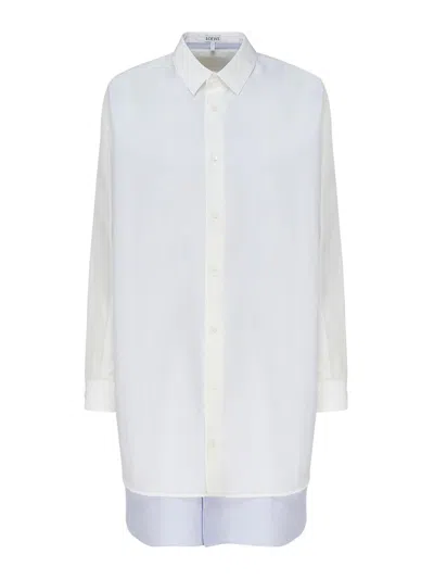Loewe Shirt Dress In Cotton In White