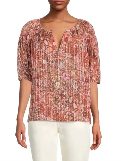 A.l.c Julianna Silk Top In Sorbet Multi