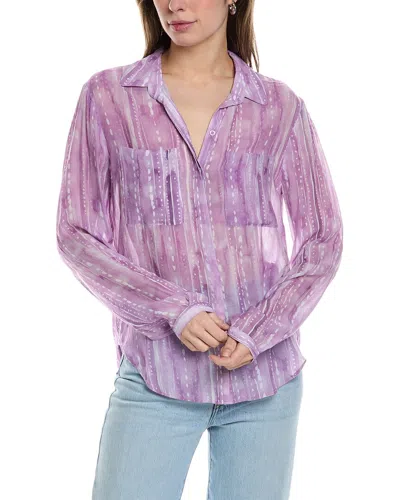Bella Dahl Full Button Down Hipster Shirt In Purple