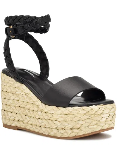 Nine West Wnkeily3 Womens Faux Leather Dressy Strappy Sandals In Black