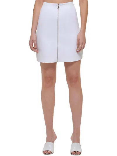 Dkny Womens Mini Short A-line Skirt In White