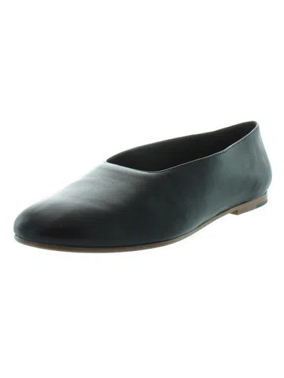Naturalizer Maxwell Womens Faux Leather Round Toe Flats In Black