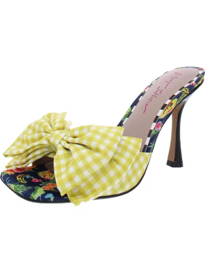 Betsey Johnson Skyee Womens Satin Gingham Dress Sandals In Multi