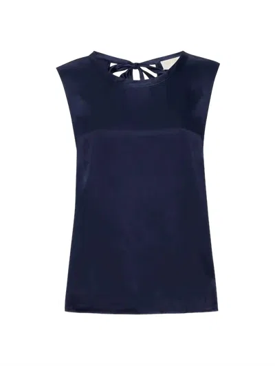 Nation Ltd Rachel Tie Back Tank In Navy In Blue