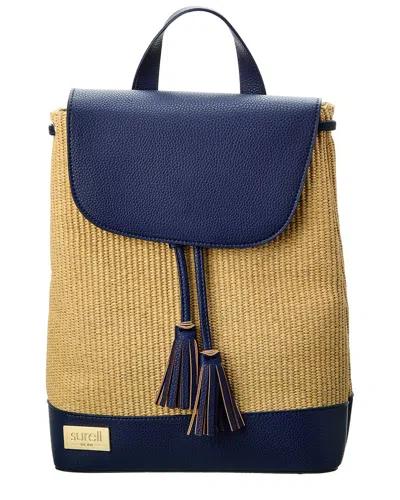 Surell Accessories Paper Straw Backpack In Brown