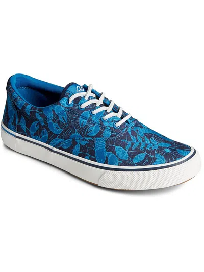 Sperry Striper Mens Printed Lifestyle Casual And Fashion Sneakers In Blue