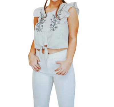 She + Sky Talk Flirty To Me Crop Top In Grey