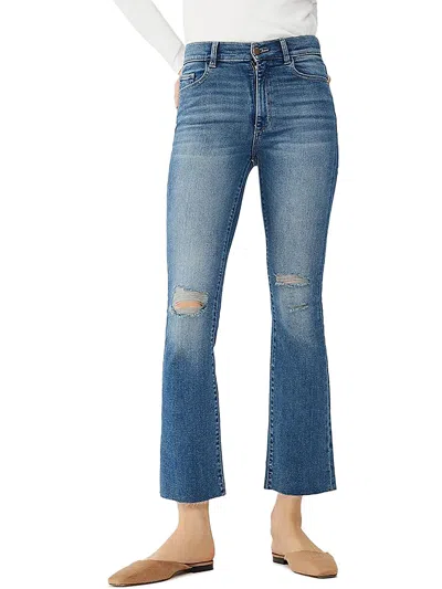 Dl1961 Womens High Rise Distressed Bootcut Jeans In Multi