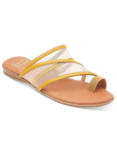 Andre Assous Nina Womens Mesh Padded Insole Wedge Sandals In Yellow