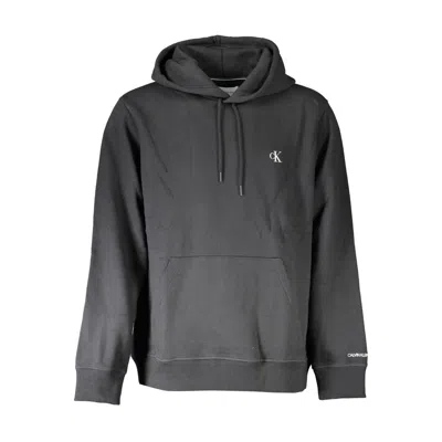 Calvin Klein Sleek Hooded Sweatshirt With Central Pocket In Black