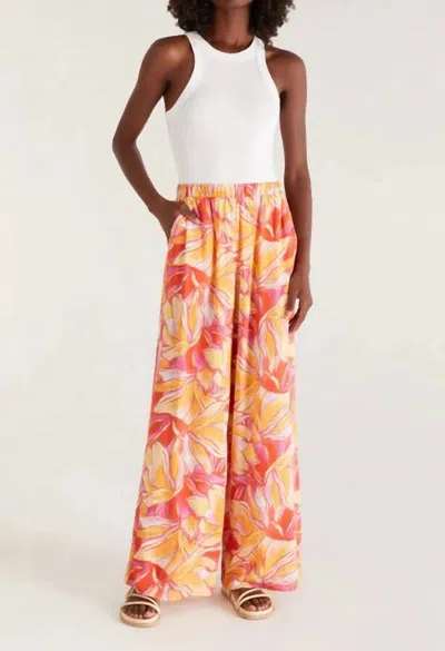 Z Supply Charmaine Stained Glass Pant In Papaya Glow In Multi