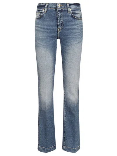 7 For All Mankind Tailorless Bootcut Jeans In Mid Blue