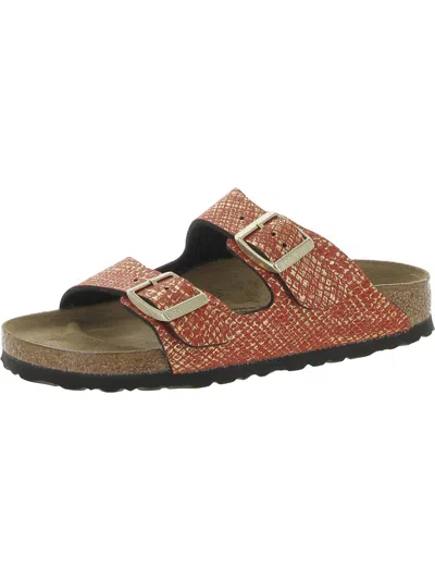 Birkenstock Arizona Bs Womens Faux Leather Slip On Flatform Sandals In Multi