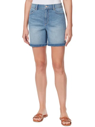 Gloria Vanderbilt Womens High Rise Mini Denim Shorts In Multi