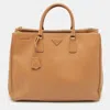 Prada Large Galleria Saffiano Leather Bag In Brown