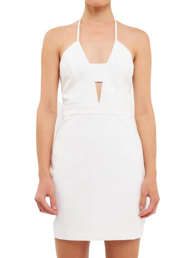 Endless Rose Womens Party Mini Halter Dress In White