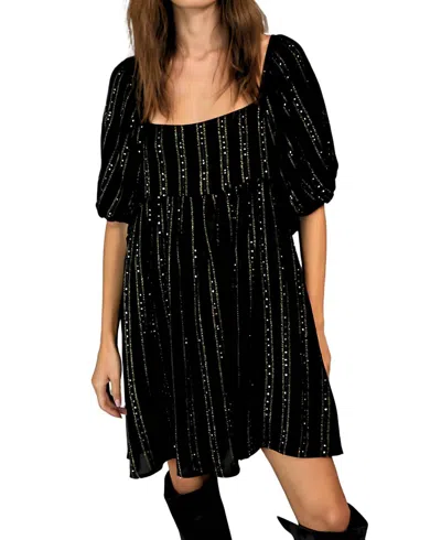 By Together Aries Mini Dress In Black/gold