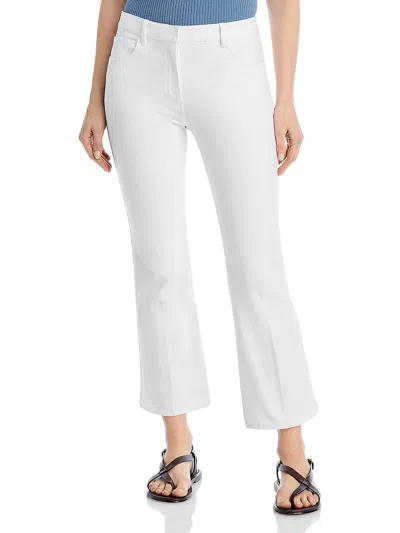 Theory Womens High Rise Solid Wide Leg Pants In White
