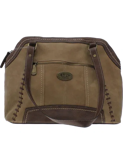 B.o.c. Born Concepts Oakley Womens Faux Leather Whip Stitch Satchel Handbag In Green