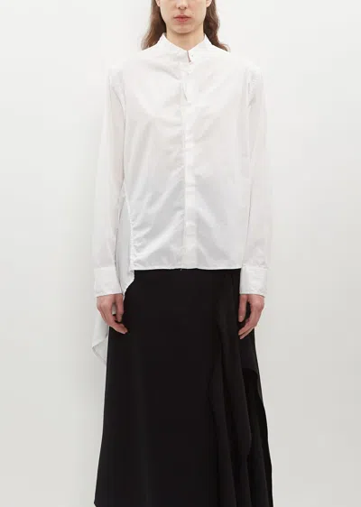 Yohji Yamamoto Asymmetric Flare Cotton Blouse In White