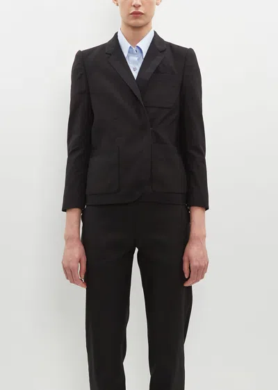 Dries Van Noten Bessie Tape Linen Cotton Jacket In Black