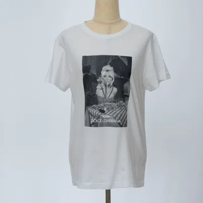 Pre-owned Dolce & Gabbana White "ciao Kim" Pasta Print Cotton T-shirt
