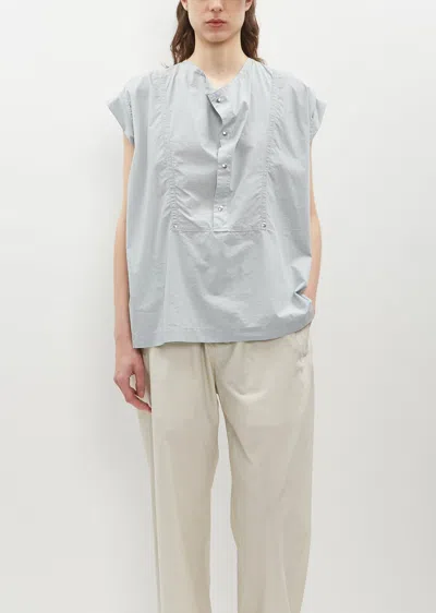 Lemaire Cap Sleeve Top With Snaps In Cloud Grey