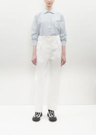 Mhl By Margaret Howell Cinch Back Trouser In Off White