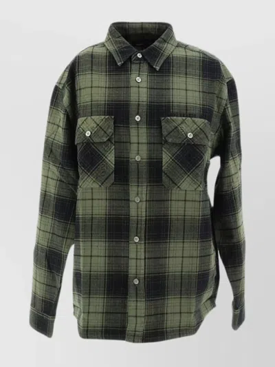 Purple Men's Plaid Flannel Button-down Shirt In Plaid Shirt