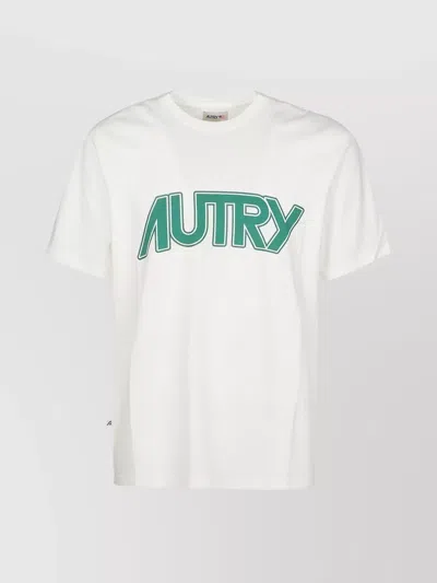 Autry Crew Neck T Shirt With Front Logo In White
