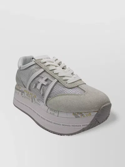 Premiata Beth Sneakers With Logo Application In Grey