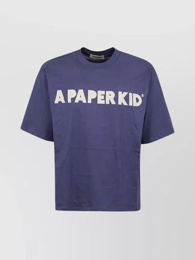 A Paper Kid T-shirt Unisex In Blu Blue